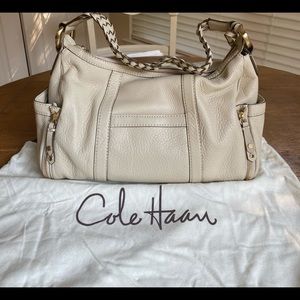 NWT Cole Haan beige bag with woven shoulder strap